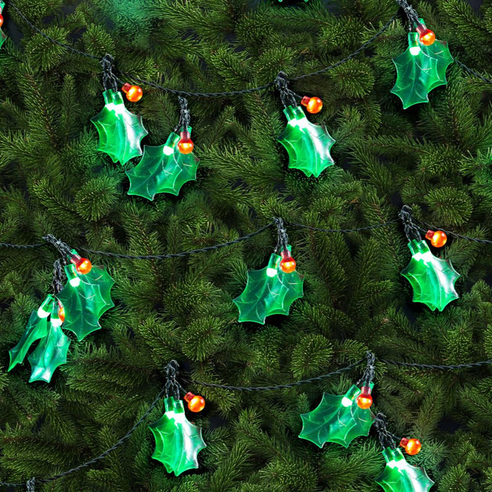 40 Pack LED Holly Lights - Christmas Factory