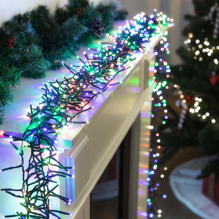 Battery Operated LED Cluster Lights – 200 LEDs, Multicolor or Warm White - Christmas Factory