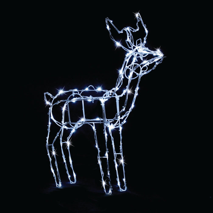 Battery Operated LED Reindeer – 2 Style Options: Feeding and Standing - Christmas Factory