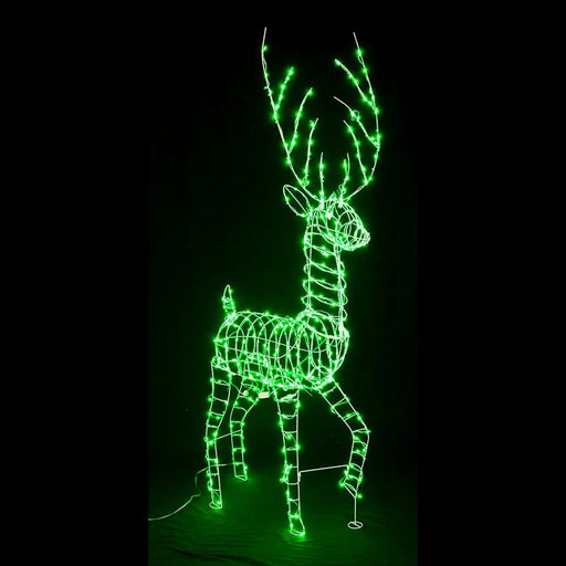 Giant LED Lightshow Reindeer with Remote Control – 180cm - Christmas Factory