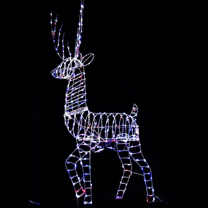 Giant LED Lightshow Reindeer with Remote Control – 180cm - Christmas Factory