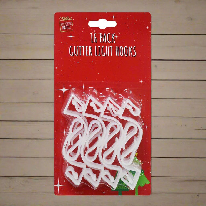 Gutter Hooks 16pk Extra Large Size - Christmas Factory