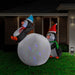 Inflatable Flashing Penguins Playing Snowball – 2.1m Wide - Christmas Factory