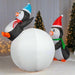 Inflatable Flashing Penguins Playing Snowball – 2.1m Wide - Christmas Factory