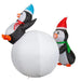 Inflatable Flashing Penguins Playing Snowball – 2.1m Wide - Christmas Factory