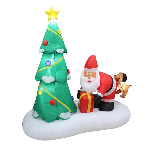 Inflatable Santa and Puppy (1.95m) - Christmas Factory