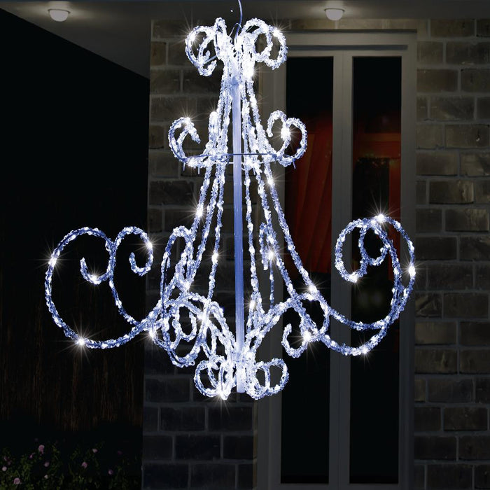 LED Acrylic Chandelier Flashing available in 2 colors - Christmas Factory