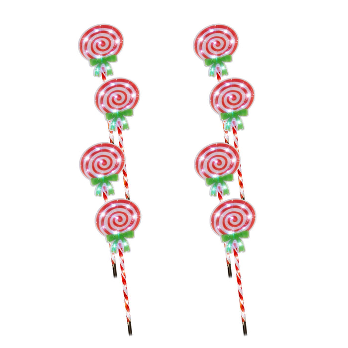 LED Candy Lollipop Path Lights 4pk - Christmas Factory