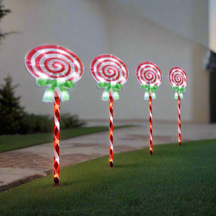 LED Candy Lollipop Path Lights 4pk - Christmas Factory