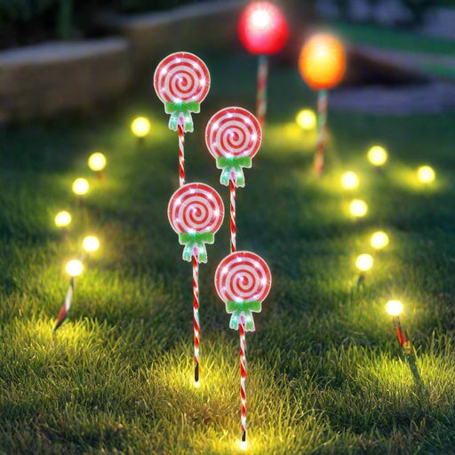 LED Candy Lollipop Path Lights 4pk - Christmas Factory