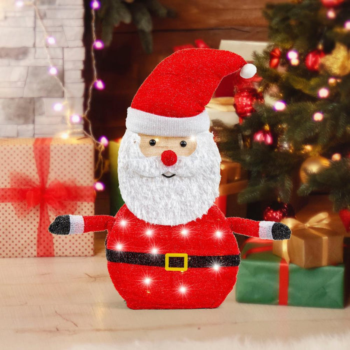 LED Collapsible Tinsel Santa 70cm Twinkling - Christmas Factory