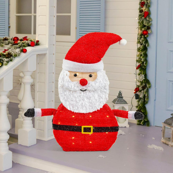 LED Collapsible Tinsel Santa 70cm Twinkling - Christmas Factory