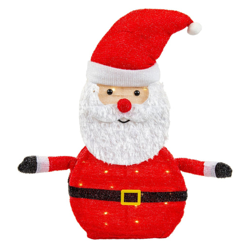 LED Collapsible Tinsel Santa 70cm Twinkling - Christmas Factory