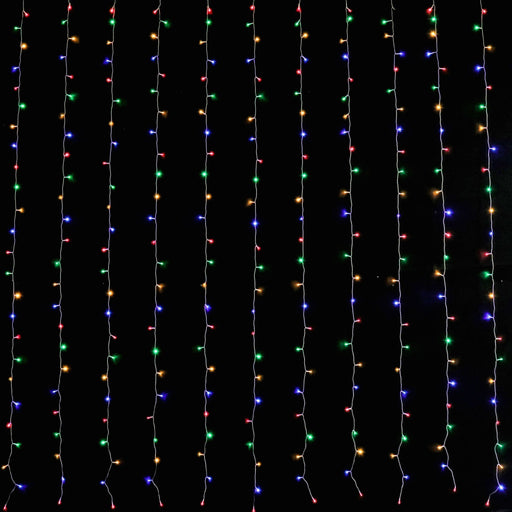 LED Curtain Lights 6mx3m 600 Multi - Color - Christmas Factory