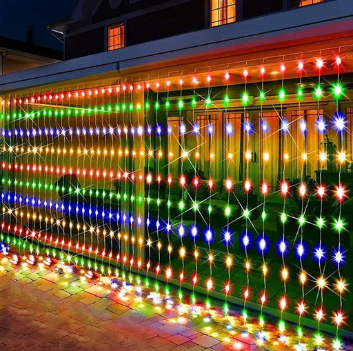 LED Curtain Lights 6mx3m 600 Multi - Color - Christmas Factory