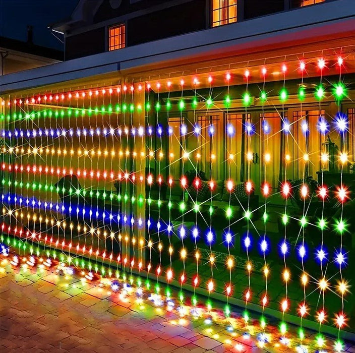 LED Curtain Lights 6mx3m 600 Multi - Color - Christmas Factory