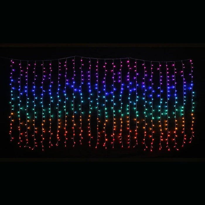 LED Curtain Lights Rainbow Color available in 2 sizes - Christmas Factory