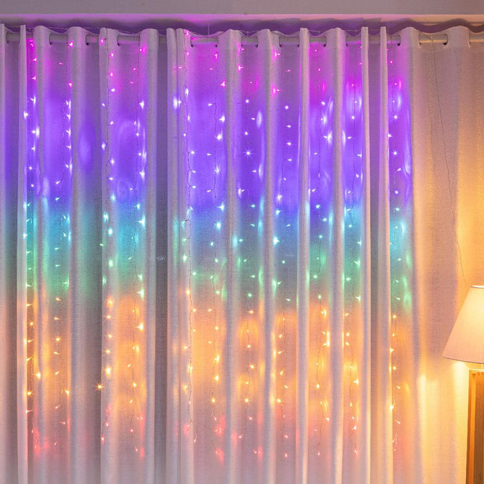 LED Curtain Lights Rainbow Color available in 2 sizes - Christmas Factory