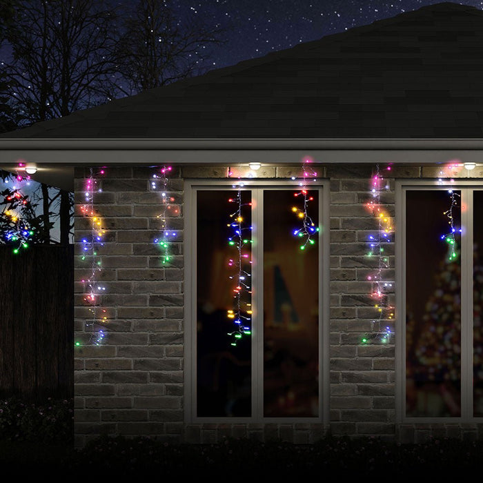 LED Dancing Cluster Icicles 9m Available in 2 Options - Christmas Factory