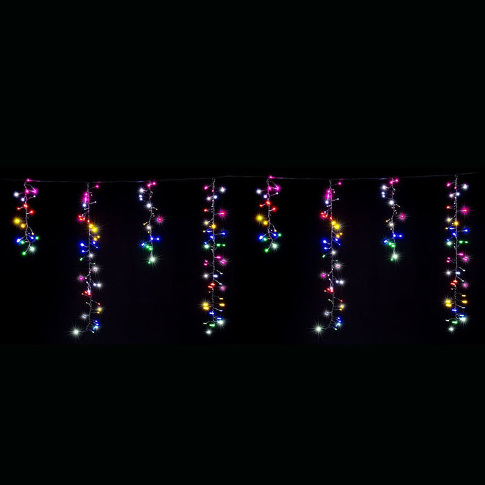 LED Dancing Cluster Icicles 9m Available in 2 Options - Christmas Factory