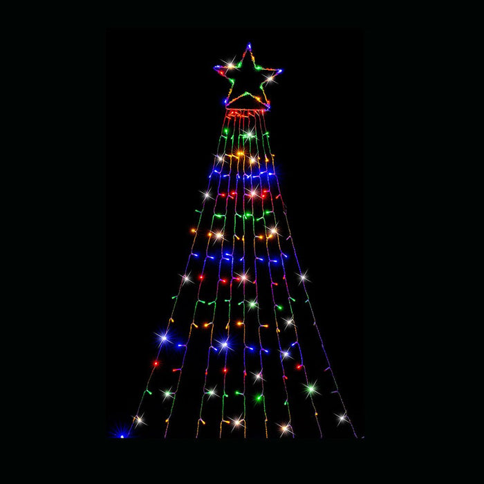 LED Garden Star Cascade 3.5m Multi - Color Lights - Christmas Factory