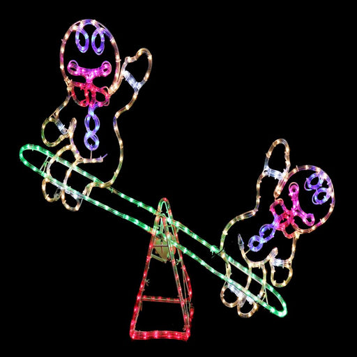 LED Gingerbread Man Seesaw Ropelight - Christmas Factory