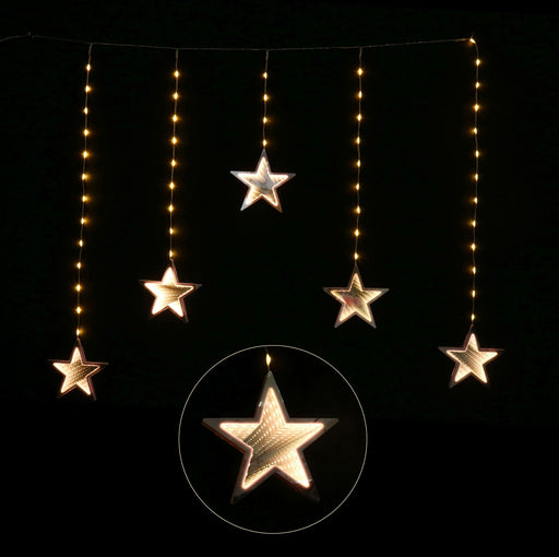 LED Infinity Stars Curtain Lights avaiable in 2 Colors - Christmas Factory