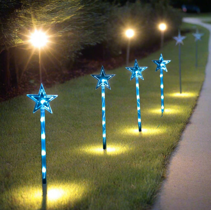 LED Lightshow Star Path Lights 4 pieces Remote Controlled - Christmas Factory