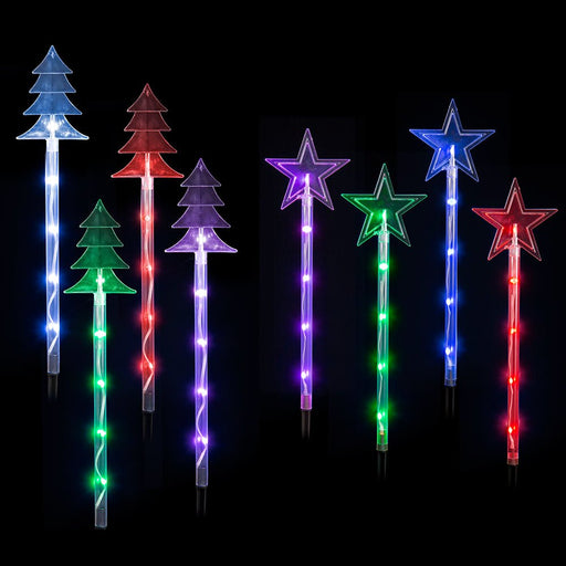 LED Lightshow Star Path Lights 4 pieces Remote Controlled - Christmas Factory