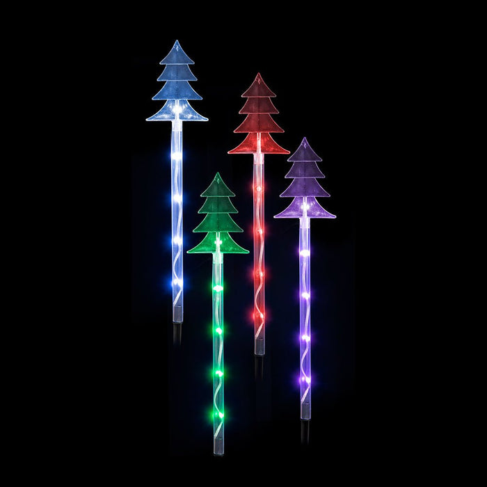 LED Lightshow Star Path Lights 4 pieces Remote Controlled - Christmas Factory