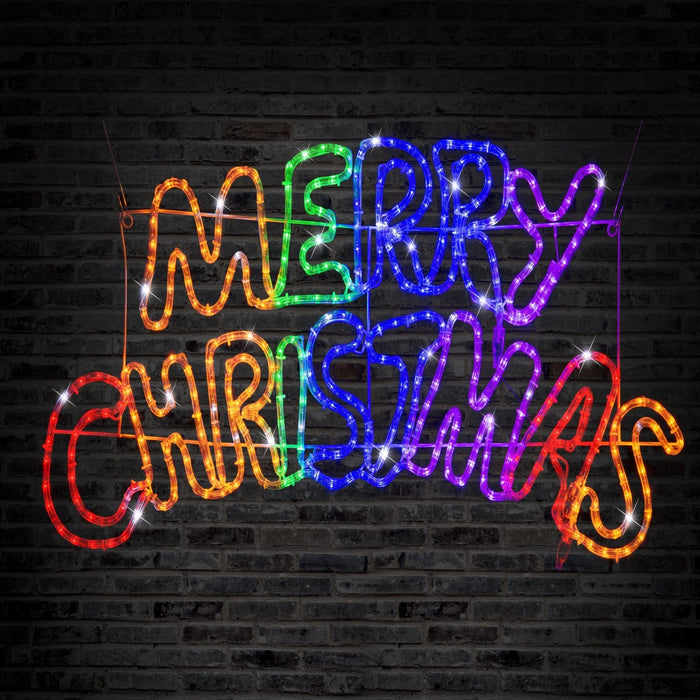 LED Merry Christmas Ropelight Rainbow 100cm - Christmas Factory