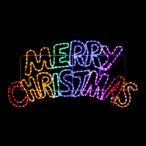 LED Merry Christmas Ropelight Rainbow 100cm - Christmas Factory