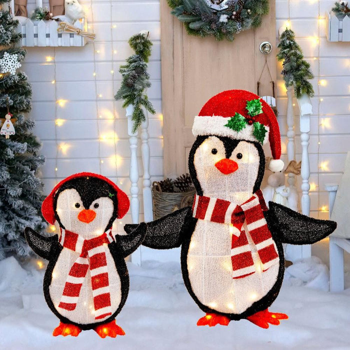 LED Mesh Tinsel 3D Light Up Decoration – 2 Piece Set - Christmas Factory