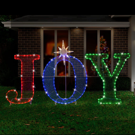 LED Mesh Tinsel Joy with Stand Twinkle - Christmas Factory