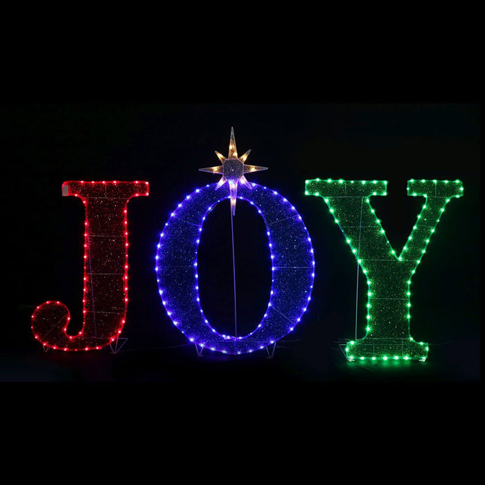 LED Mesh Tinsel Joy with Stand Twinkle - Christmas Factory