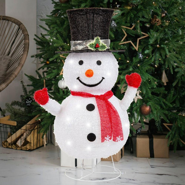 LED Pop Up Snowman with Stand 85cm - Christmas Factory