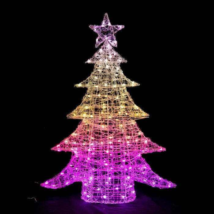 LED Rainbow Acrylic Tree with Bluetooth App Control – 100cm - Christmas Factory