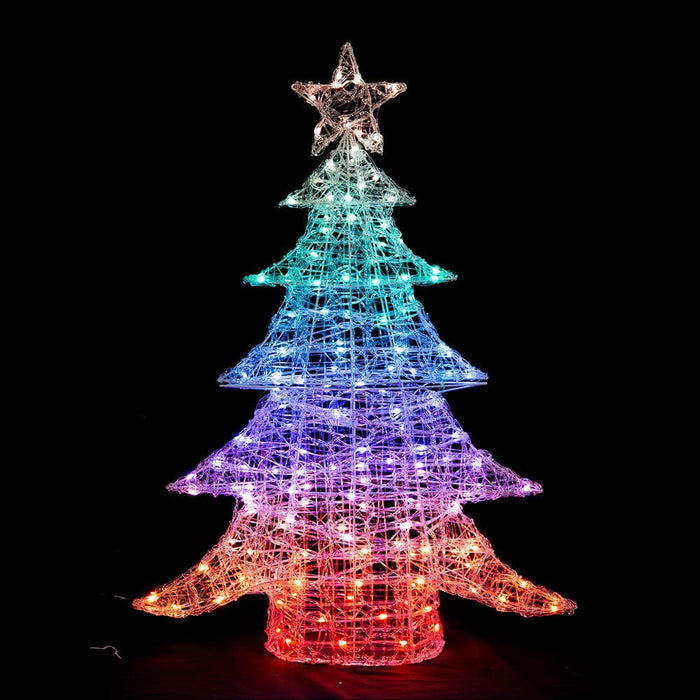 LED Rainbow Acrylic Tree with Bluetooth App Control – 100cm - Christmas Factory