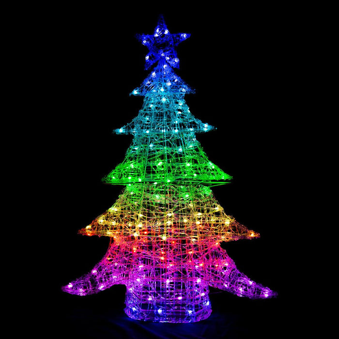 LED Rainbow Acrylic Tree with Bluetooth App Control – 100cm - Christmas Factory