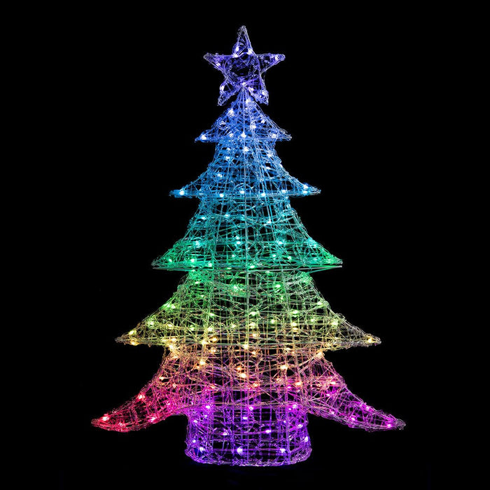 LED Rainbow Acrylic Tree with Bluetooth App Control – 100cm - Christmas Factory