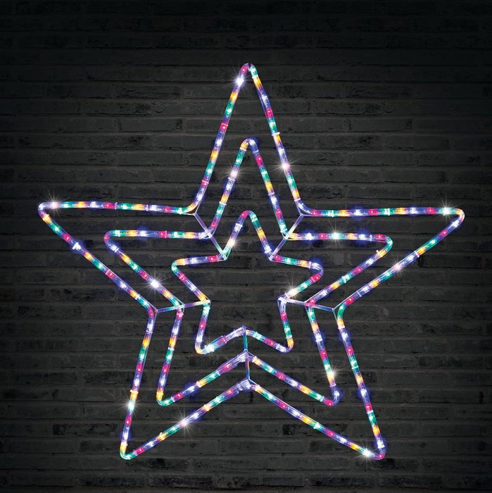 LED Ropelight 3 In 1 Star 80cm Flashing Multicolor - Christmas Factory