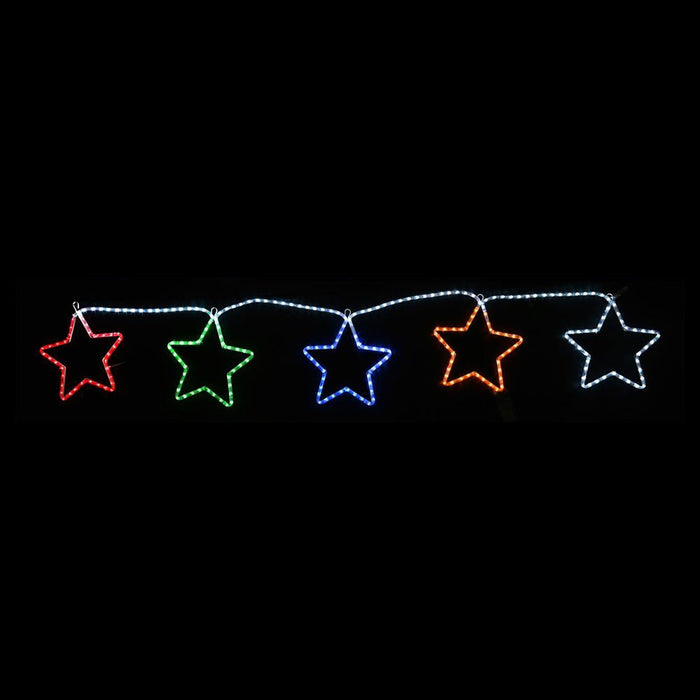 LED Ropelight 5 Stars Chain available in 2 Colors - Christmas Factory