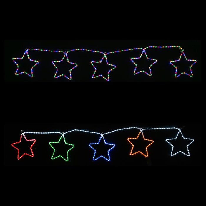 LED Ropelight 5 Stars Chain available in 2 Colors - Christmas Factory