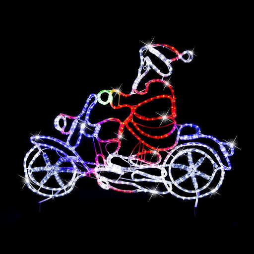 LED Ropelight Motorbike Crew Santa - Christmas Factory