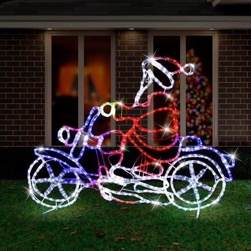 LED Ropelight Motorbike Crew Santa - Christmas Factory