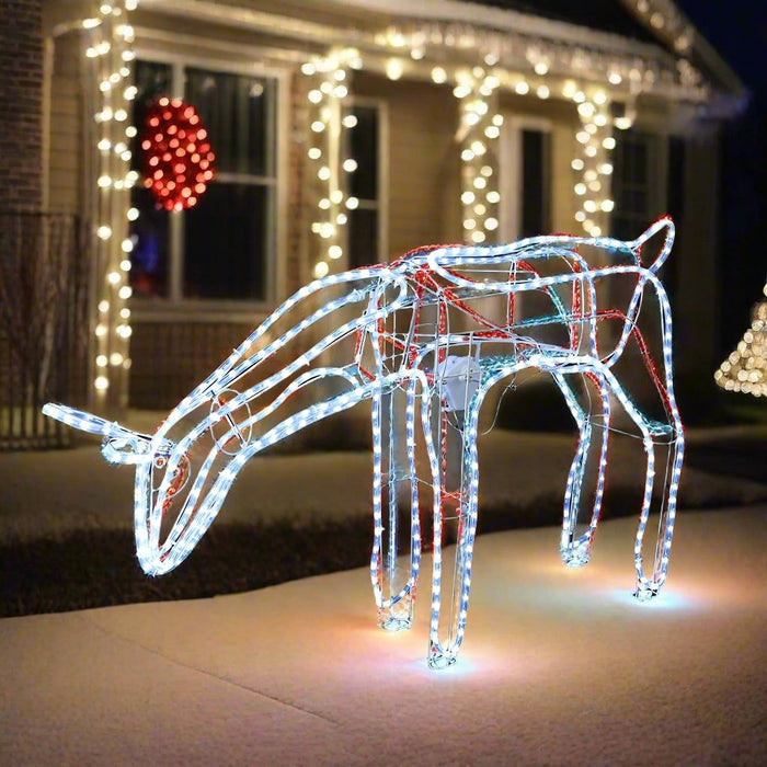 LED Ropelight Standing Reindeer Small Moving Cool White available in 2 types - Christmas Factory