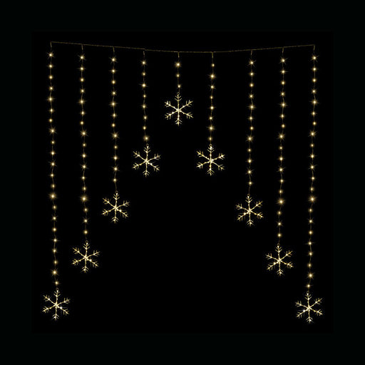 LED Snowflakes Curtain Lights avialable in 2 Colors - Christmas Factory