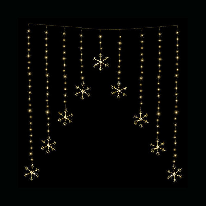 LED Snowflakes Curtain Lights avialable in 2 Colors - Christmas Factory