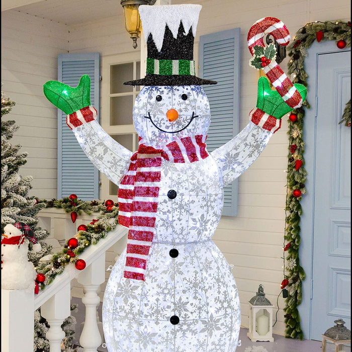 LED Twinkling Mesh Snowman – 70 LEDs, 123cm - Christmas Factory