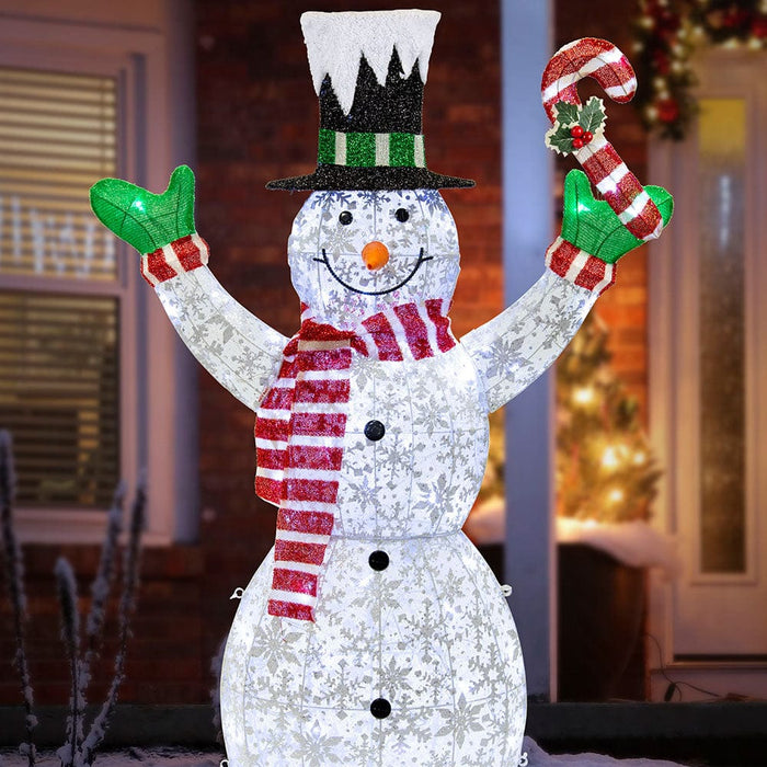 LED Twinkling Mesh Snowman – 70 LEDs, 123cm - Christmas Factory